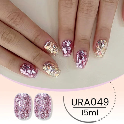 UR SUGAR 15ml Champagne Gold Silver Reflective Glitter Gel Nail Polish