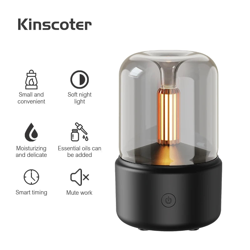 KINSCOTER Aromatherapy Essential Oil Fragrance Diffuser - Mini Ultrasonic Humidifier for Bedroom