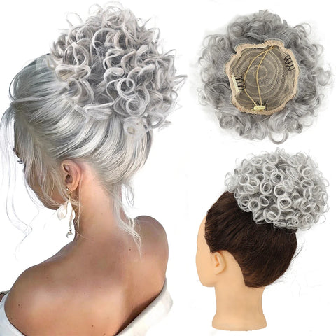 Messy Hair Bun Hair Piece - Large Curly Loose Wave Ponytail Extension