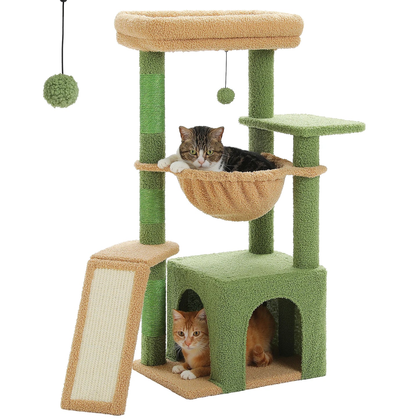 Cat Tree for Indoor Cats - Small Cat Tower with Cozy Condo, Hammock & Scratching Posts
