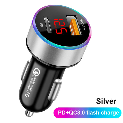 SEAMETAL 38W Car Charger with LED Voltmeter