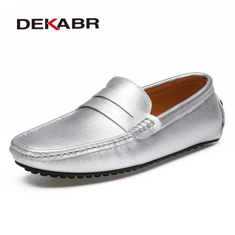 DEKABR Herren-Modische Loafer – Klassische Freizeit-Loafer aus Leder