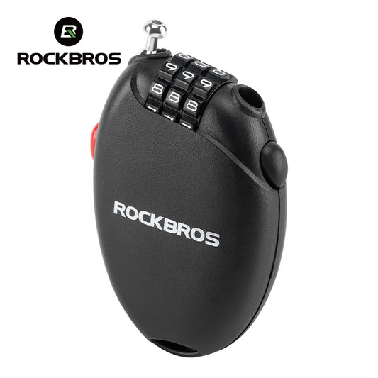 ROCKBROS Bicycle Lock - Anti-theft Portable Lightweight 3-Digit Password Cable Lock for Helmets, Chains, and Backpacks