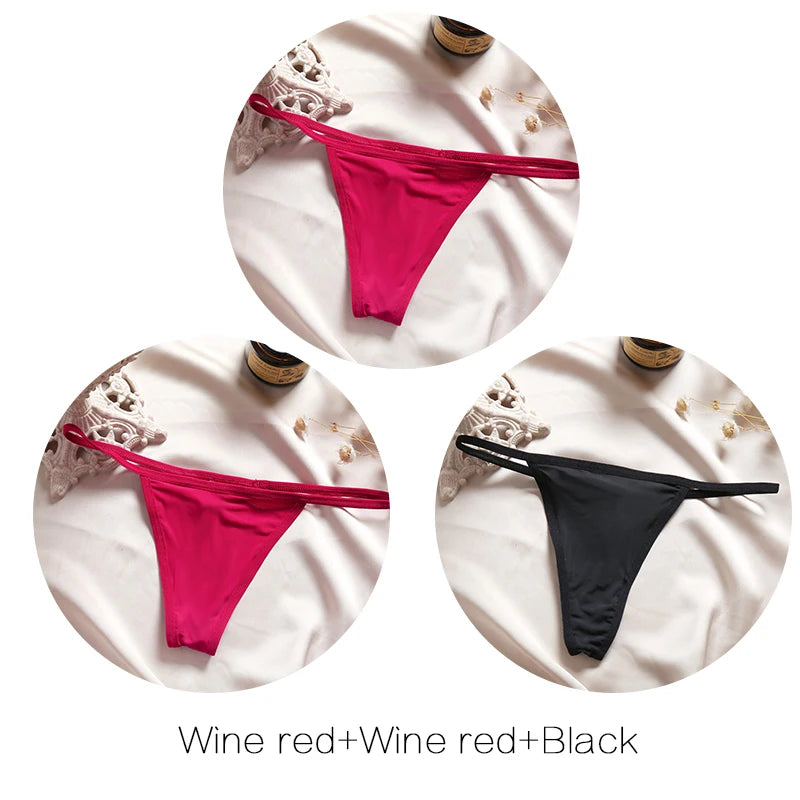 FINETOO Cotton Bikini Panties T-back Thong Set