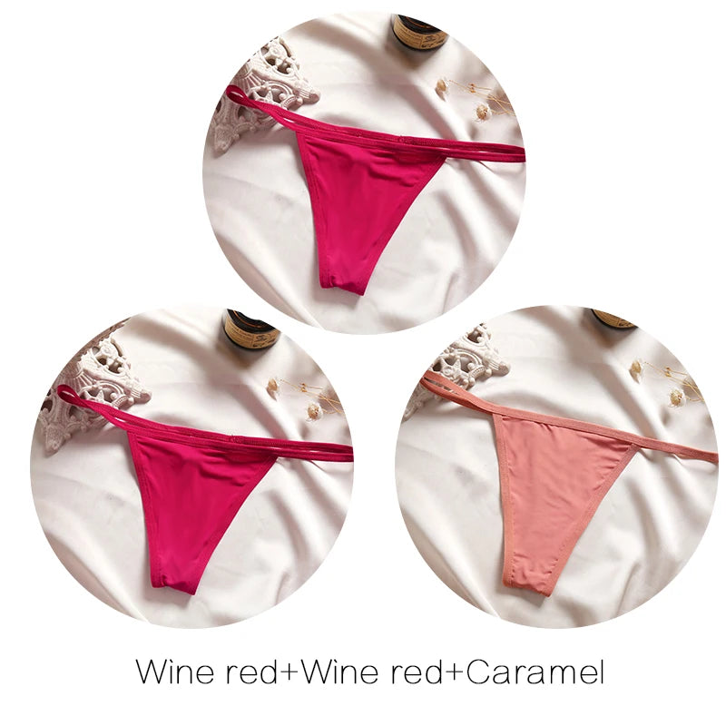 FINETOO Cotton Bikini Panties T-back Thong Set