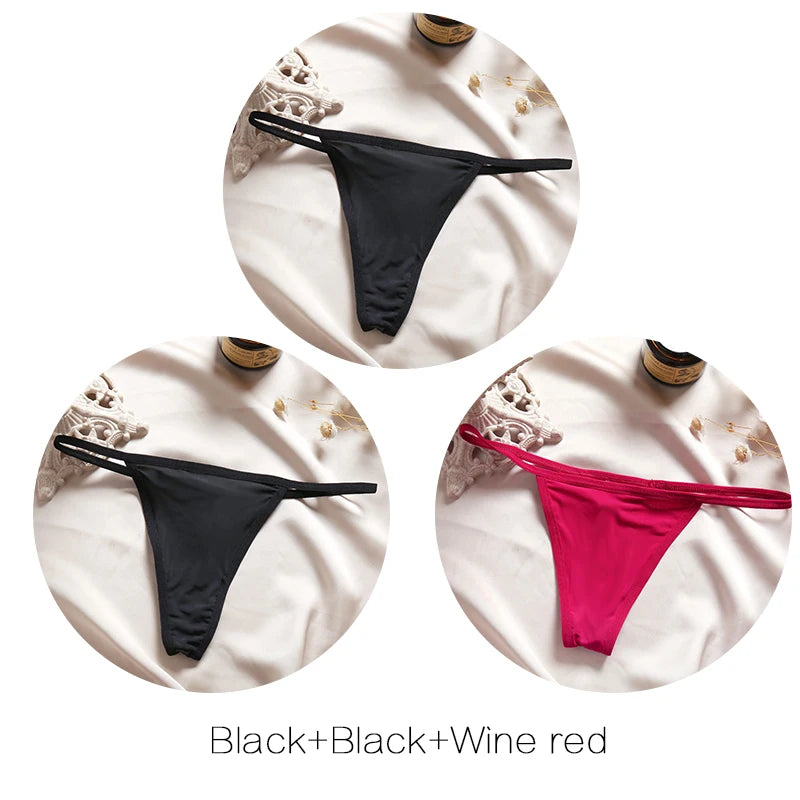 FINETOO Cotton Bikini Panties T-back Thong Set