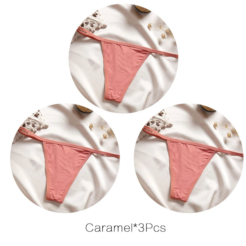 FINETOO Cotton Bikini Panties T-back Thong Set