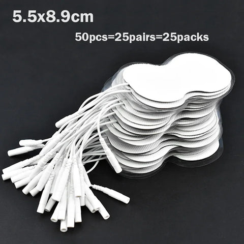 20/100p 5x5cm TENS EMS Nerve Muscle Stimulator Gel Electrode Pads with 2mm Plug