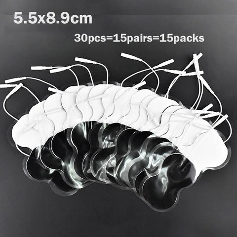 20/100p 5x5cm TENS EMS Nerve Muscle Stimulator Gel Electrode Pads with 2mm Plug