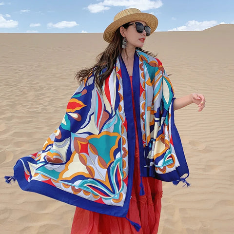 Stylish Women's Scarf - Dual-Use Cotton Shawl
