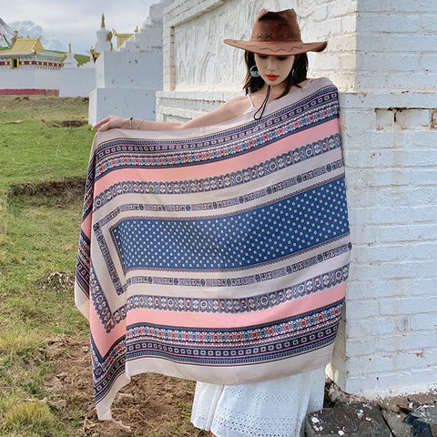 Stylish Women's Scarf - Dual-Use Cotton Shawl