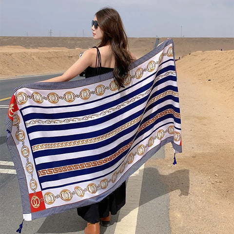 Stylish Women's Scarf - Dual-Use Cotton Shawl