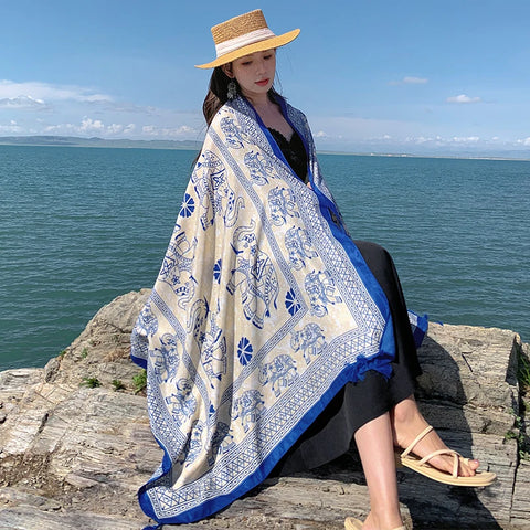 Stylish Women's Scarf - Dual-Use Cotton Shawl