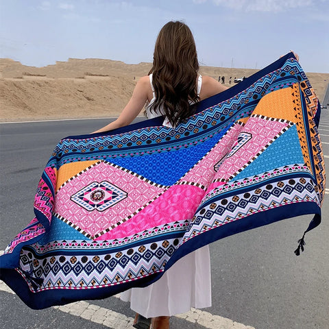 Stylish Women's Scarf - Dual-Use Cotton Shawl