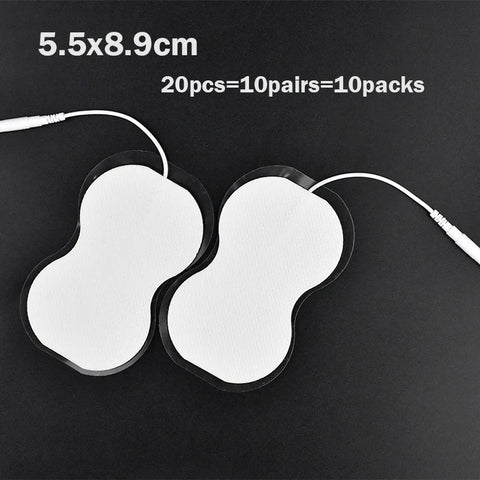 20/100p 5x5cm TENS EMS Nerve Muscle Stimulator Gel Electrode Pads with 2mm Plug