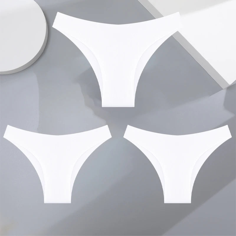 3Pcs Ultra-thin Seamless Silk Underwear for Women