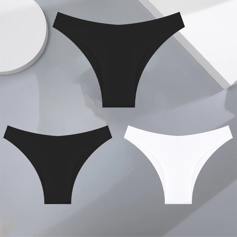 3Pcs Ultra-thin Seamless Silk Underwear for Women