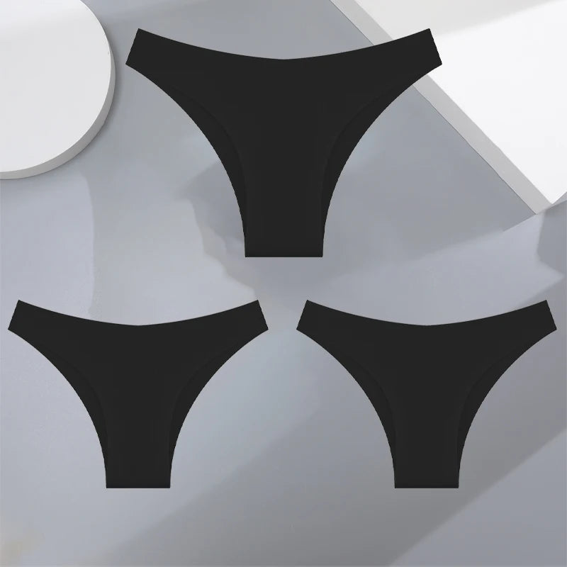 3Pcs Ultra-thin Seamless Silk Underwear for Women