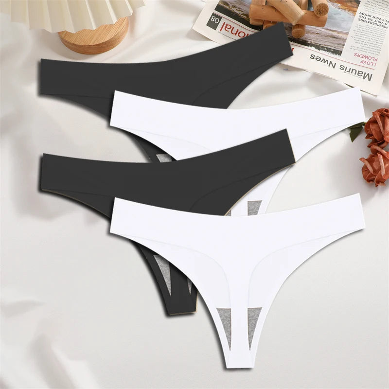 FINETOO 4PCS Silk Satin Seamless Underwear