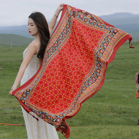 Stylish Women's Scarf - Dual-Use Cotton Shawl