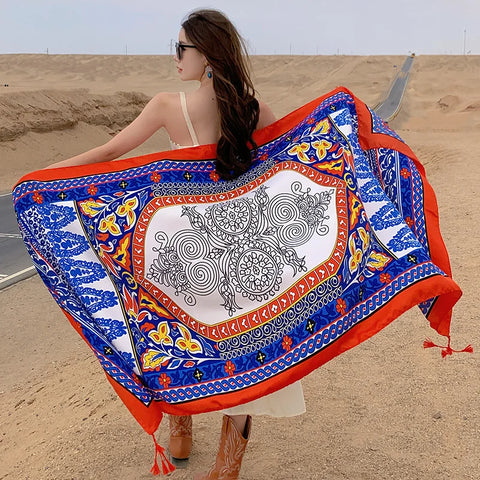 Stylish Women's Scarf - Dual-Use Cotton Shawl