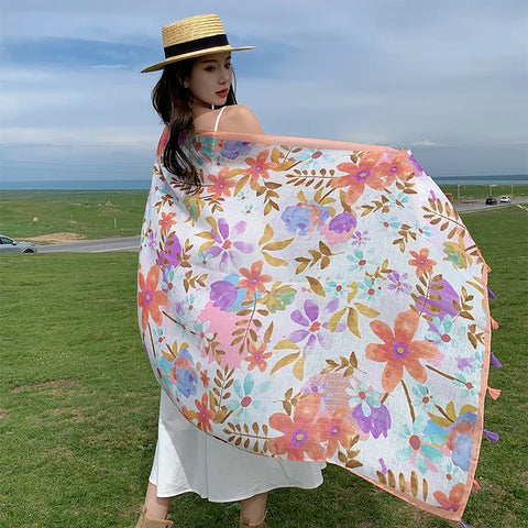 Stylish Women's Scarf - Dual-Use Cotton Shawl