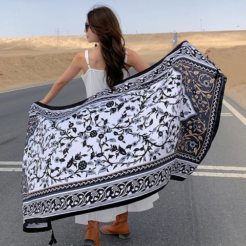 Stylish Women's Scarf - Dual-Use Cotton Shawl