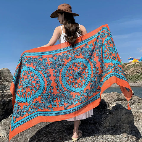 Stylish Women's Scarf - Dual-Use Cotton Shawl