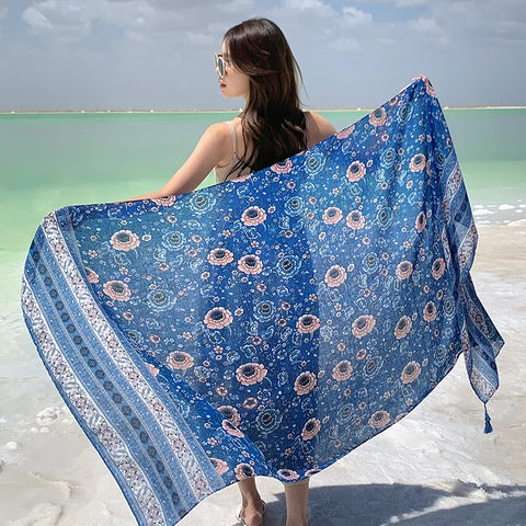 Stylish Women's Scarf - Dual-Use Cotton Shawl