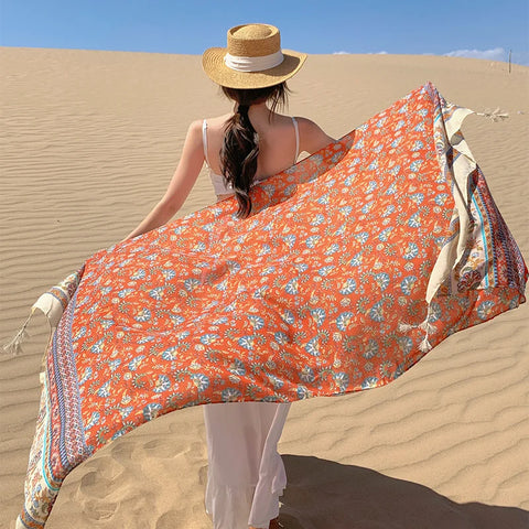 Stylish Women's Scarf - Dual-Use Cotton Shawl