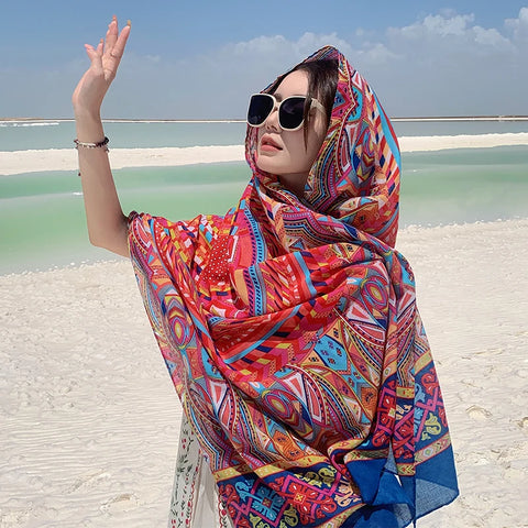 Stylish Women's Scarf - Dual-Use Cotton Shawl