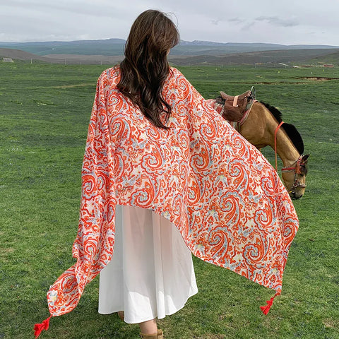 Stylish Women's Scarf - Dual-Use Cotton Shawl
