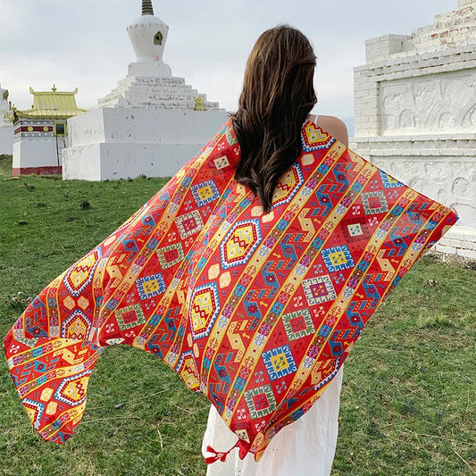 Stylish Women's Scarf - Dual-Use Cotton Shawl