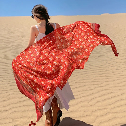 Stylish Women's Scarf - Dual-Use Cotton Shawl