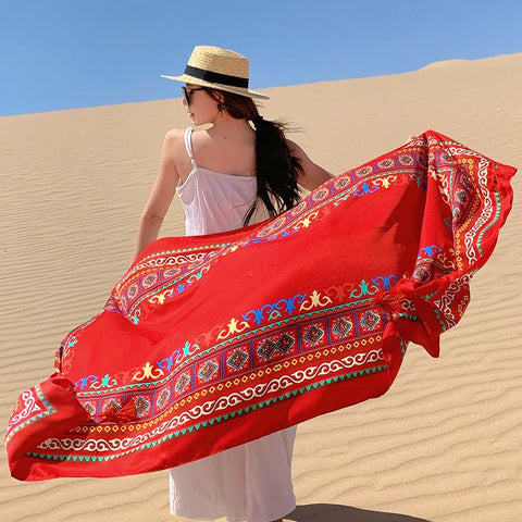 Stylish Women's Scarf - Dual-Use Cotton Shawl