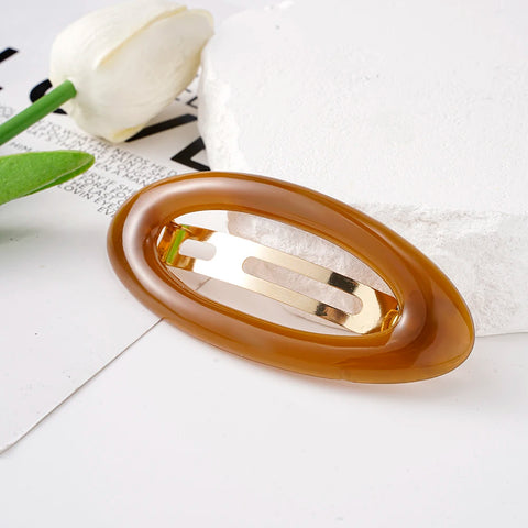 Korean Big Spring Hair Claw Clips - Stylish Metal Jelly Ponytail Holders