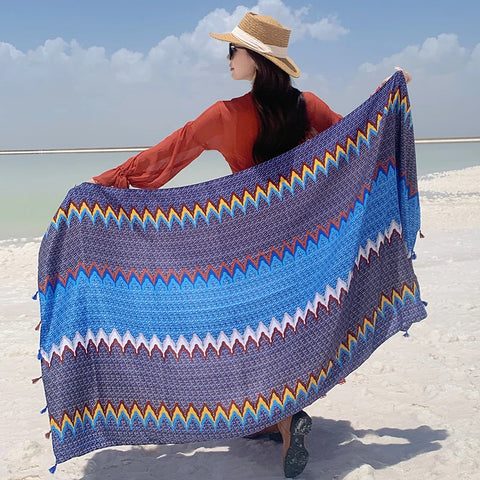 Stylish Women's Scarf - Dual-Use Cotton Shawl