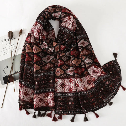 Luxury Cotton Scarf for Women - Stylish Large Shawl