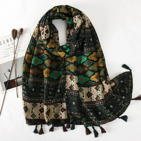 Luxury Cotton Scarf for Women - Stylish Large Shawl