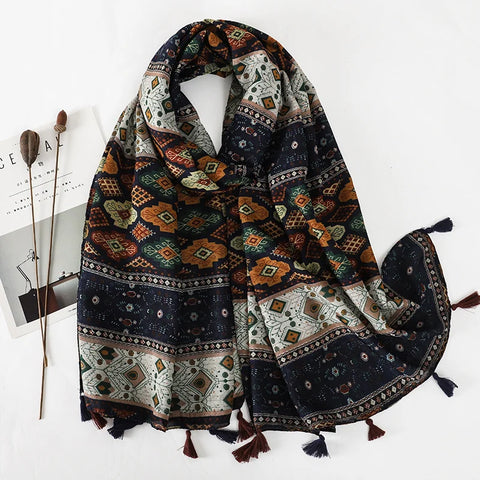 Luxury Cotton Scarf for Women - Stylish Large Shawl