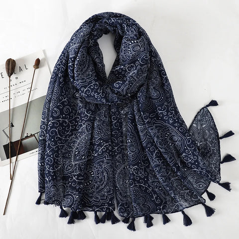 Luxury Cotton Scarf for Women - Stylish Large Shawl