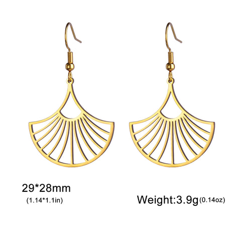 Skyrim Bohemian Flower Filigree Drop Earrings - Stainless Steel Waterproof Dangle Earrings for Women