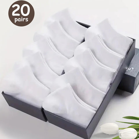 Breathable Deodorant Men's Low Cut Ankle Socks - 10/20/30/40/50 Pairs