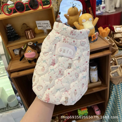 Cute Winter Pet Clothes Teddy Bear High Neck Parkas for Small Dogs and Cats