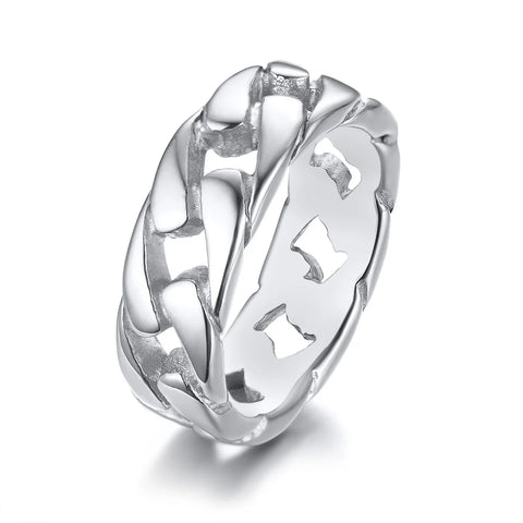 7MM Stainless Steel Ring for Men and Boys - Stylish Biker Chain Band