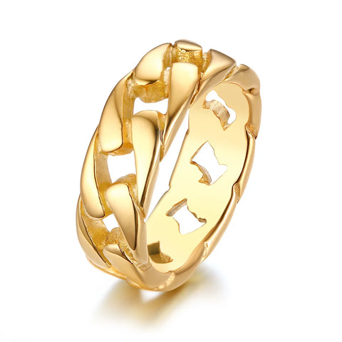 7MM Stainless Steel Ring for Men and Boys - Stylish Biker Chain Band