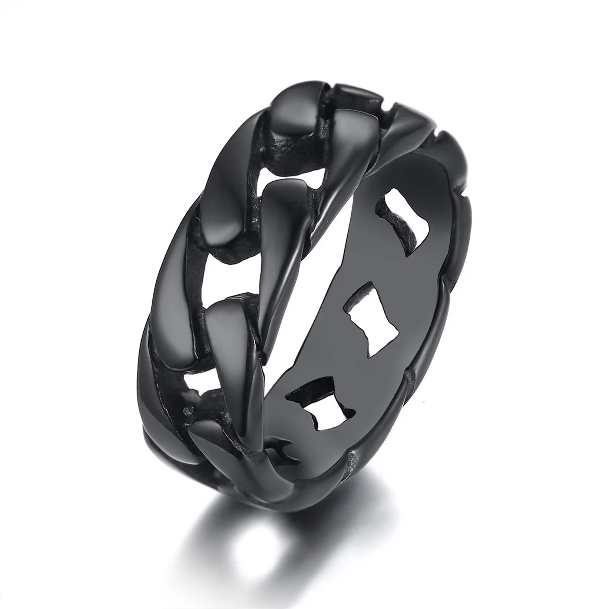 7MM Stainless Steel Ring for Men and Boys - Stylish Biker Chain Band