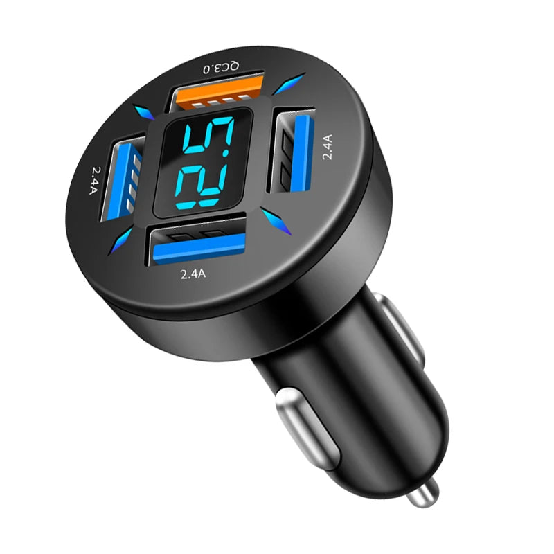 66W Quick Charge Car Phone Charger with 4 USB Ports