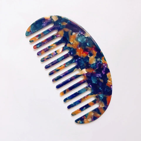 Colorful Wide Teeth Acetate Hair Combs - Anti-static Massage Hair Brush for Salon & Travel