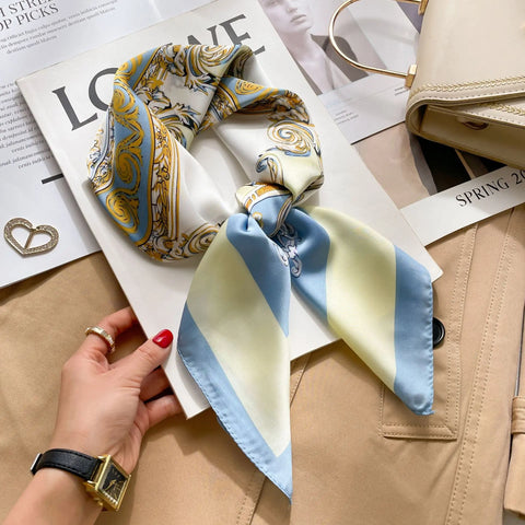 Luxury 2023 Silk Square Scarf for Women